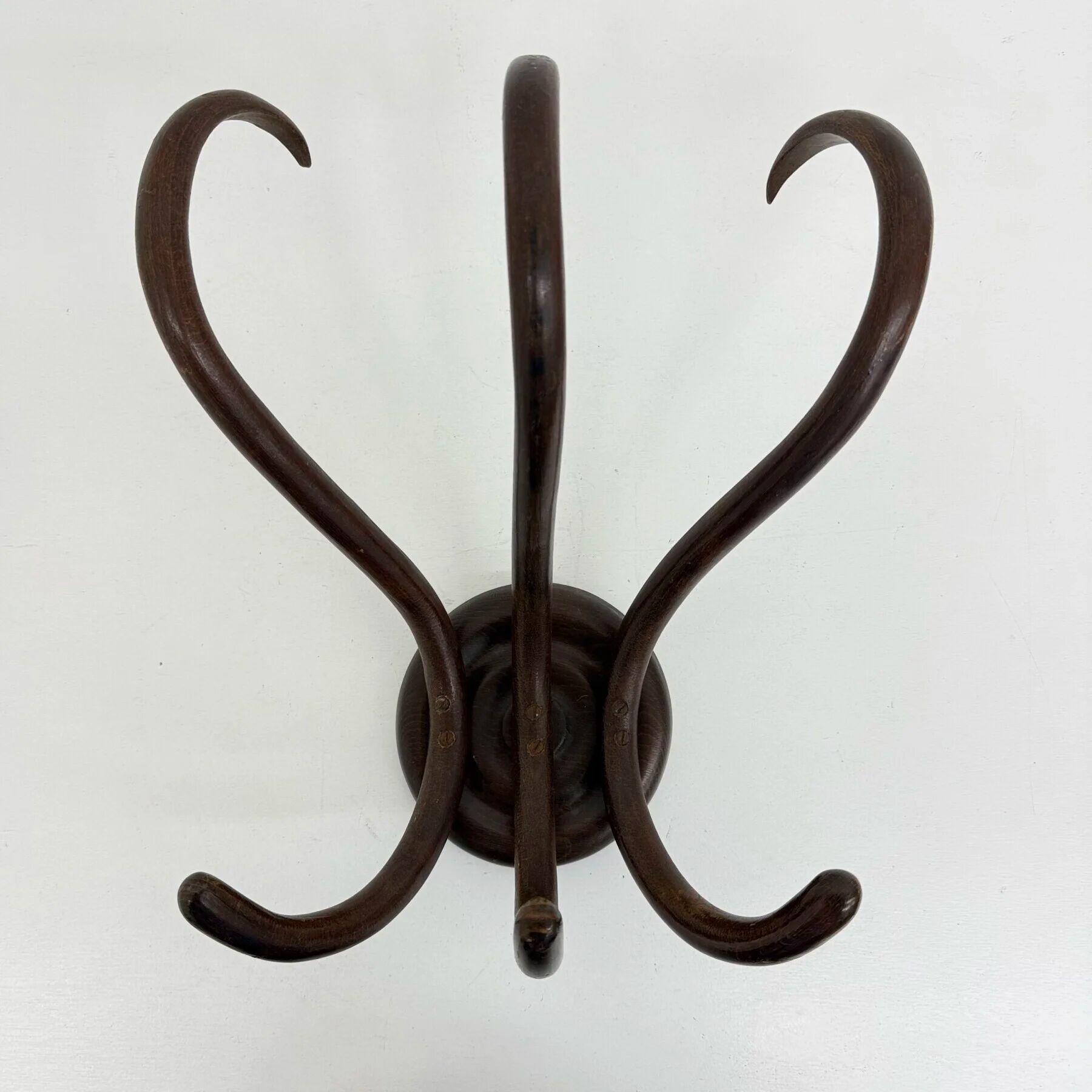 Antique Thonet bentwood wall mounted coat rack, 1930s