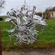 Vintage Chrome Metal Chandelier
