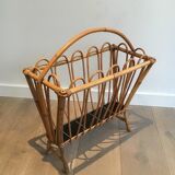 Rattan magazine rack