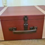 Vintage wooden suitcase, storage trunk