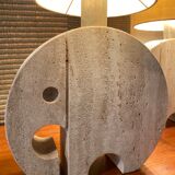 Pair of travertine lamps. Fratelli Mannelli. 70s.