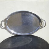Serving tray, in silver metal