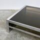 XL Belgo Chrom square coffee table in chrome & smoked glass – 1970s