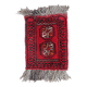 Tapis vintage fait main Ersari – 24 x 30 cm – Rouge éclatant - 1C968