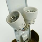 no. 1 of 2  mid century modern SCONCE wall lamp lustrous glass shell brass