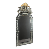 Venetian mirror engraved with floral decoration, 20th century