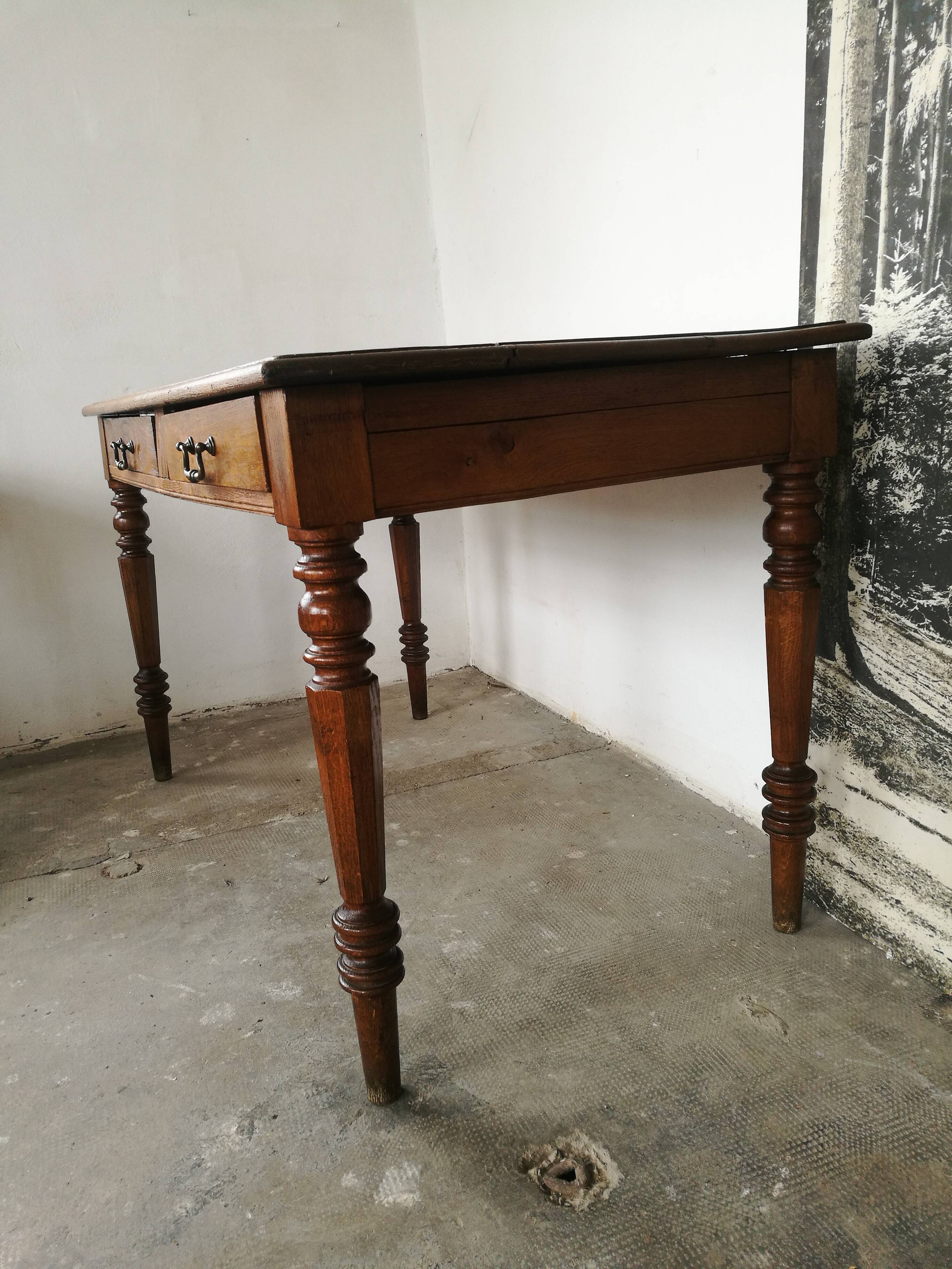Oak farm table, wooden desk