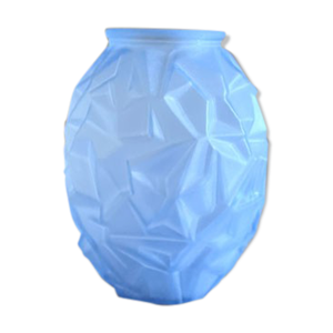 Vase art déco bleu en - verre