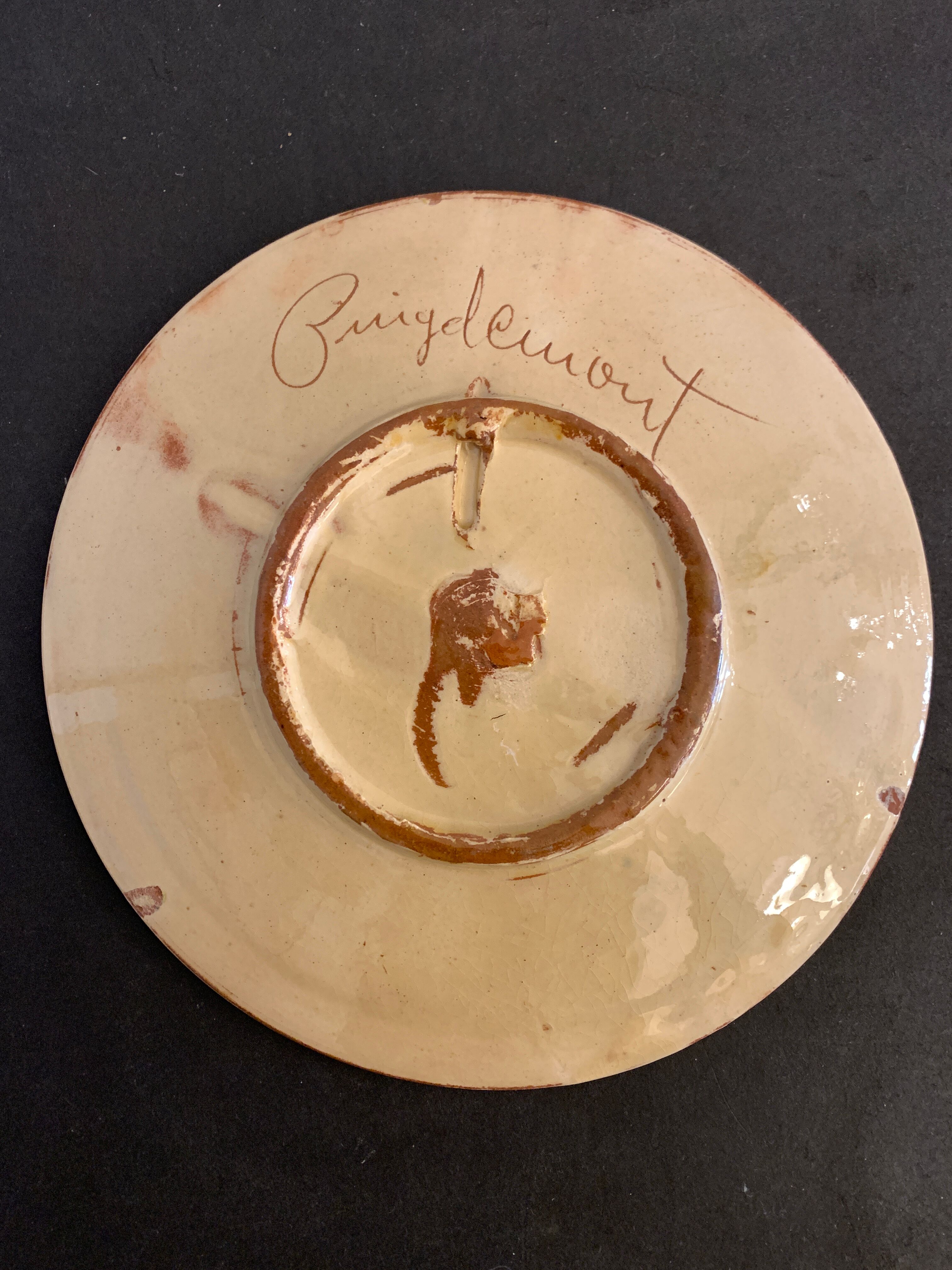 Glazed ceramic plate Puigdemont fruits, 1960