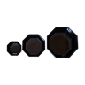 Set of 3 octagonal black arcoroc bowls