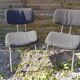 Pair Old Metal Chair Chromé - Vintage 70s Black Fabric