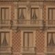 Lithograph board architecture ordinary brick