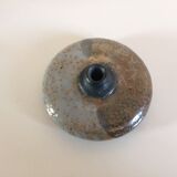 Vintage flat vase in enamelled stoneware