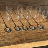 Set of 5 large champagne flutes
