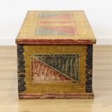 Antique painted folk art wedding chest