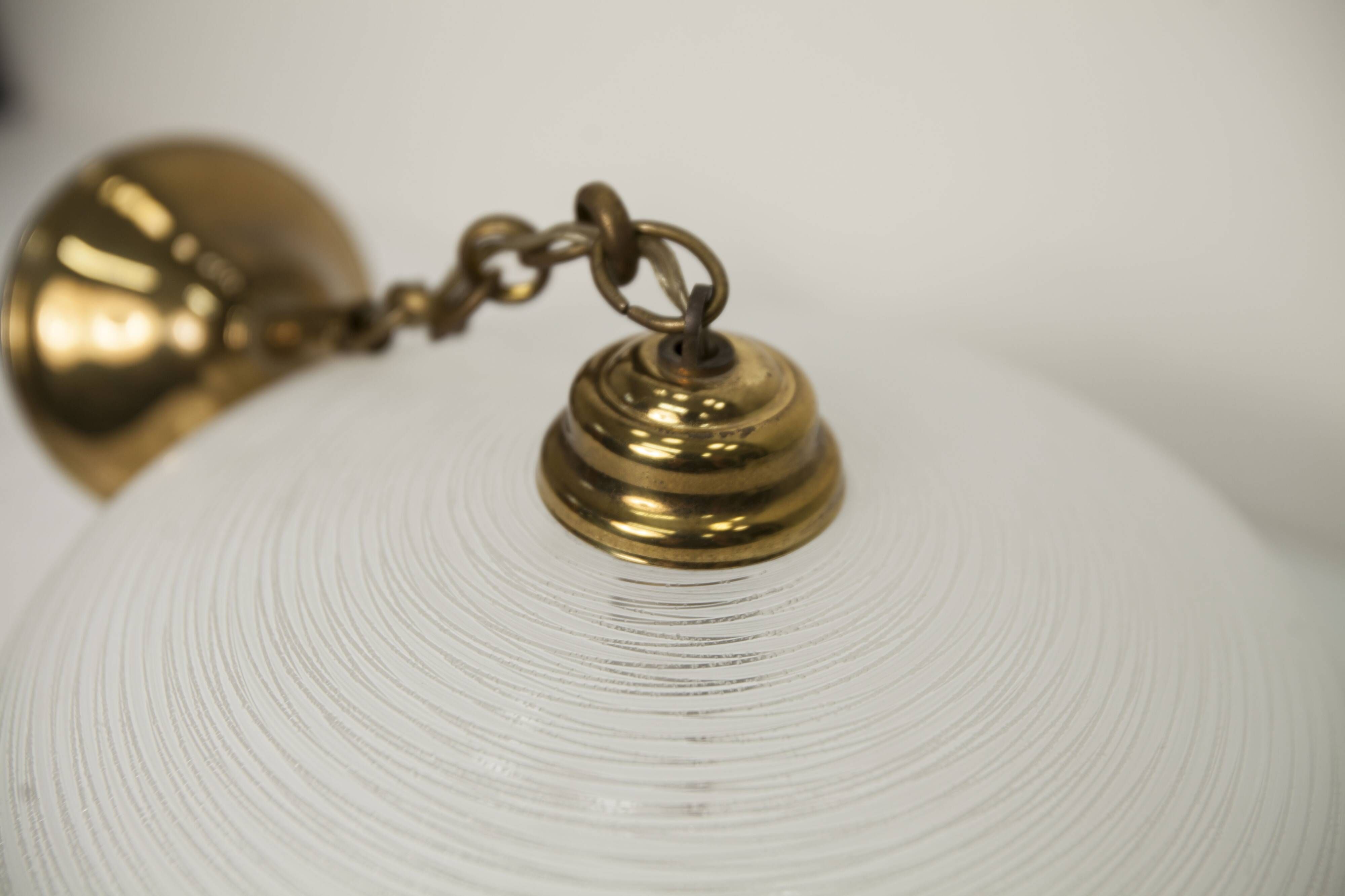 Lustre Italy 1960 striped glass and mid-century brass 1950
