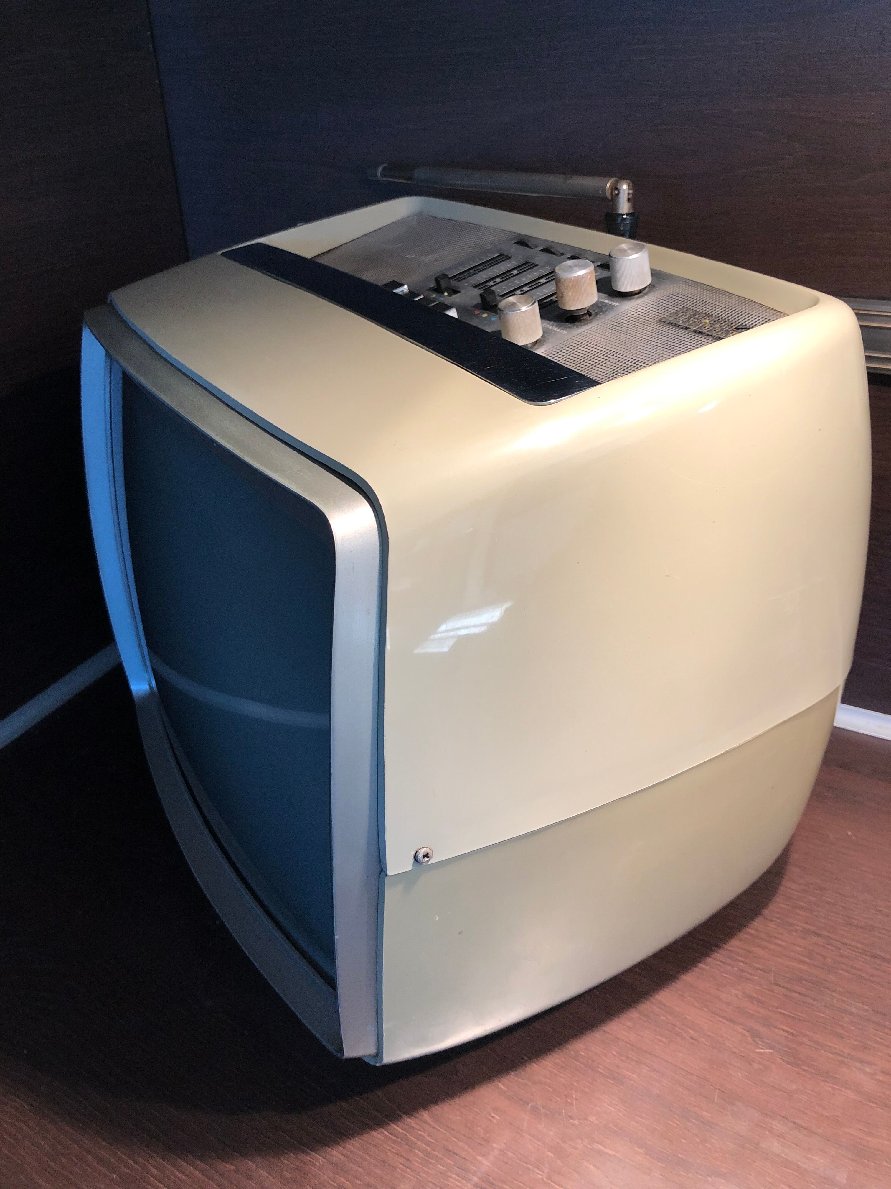 Vintage portable television Pathe Marconi 70s