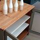 Glass sideboard with wooden top