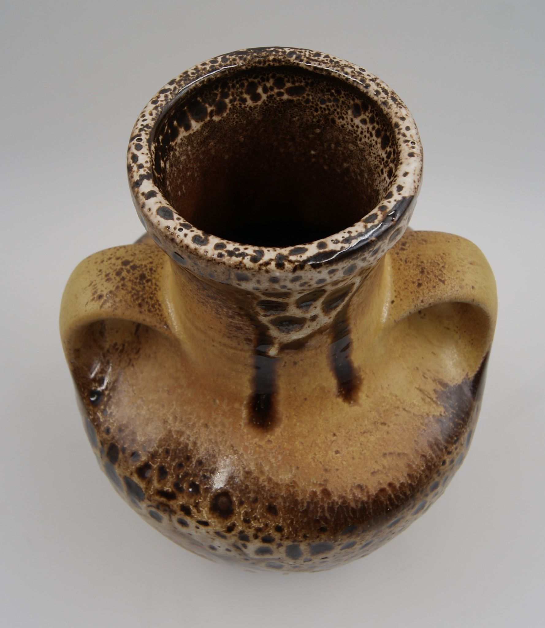 Vase céramique Fat Lava 2 anses vintage