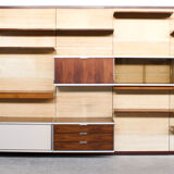 Modular wall system with rosewood panels Georges Frydman 70 years efa editor