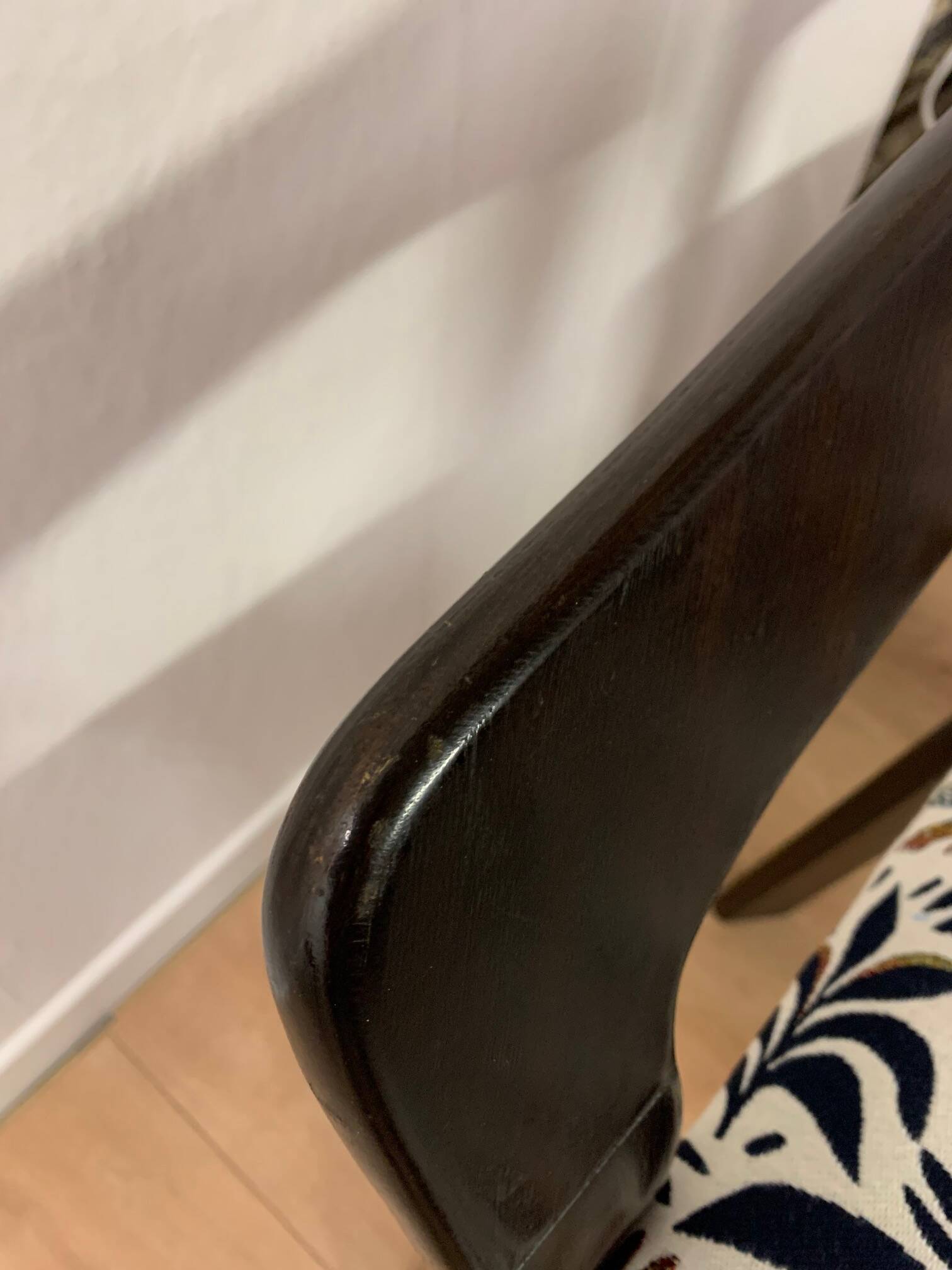 Set of 4 vintage wooden and fabric chairs, 1970