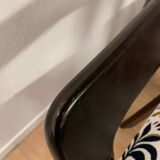 Set of 4 vintage wooden and fabric chairs, 1970