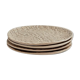 Lot de 4 assiettes blanca grège mat s