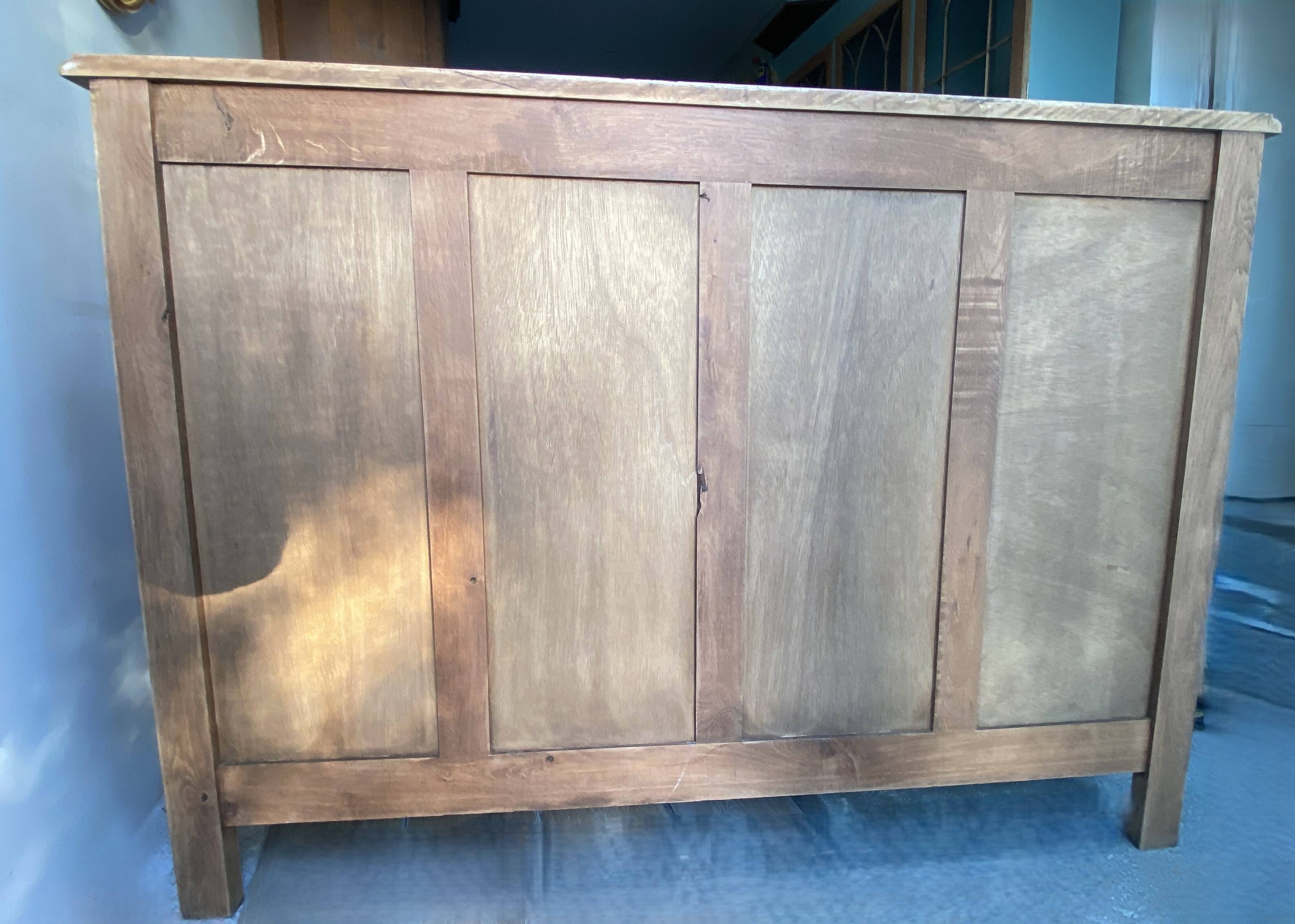 Rustic solid oak sideboard - raw golden honey wood