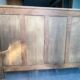 Rustic solid oak sideboard - raw golden honey wood