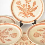 Flat plates in stoneware thistle decoration