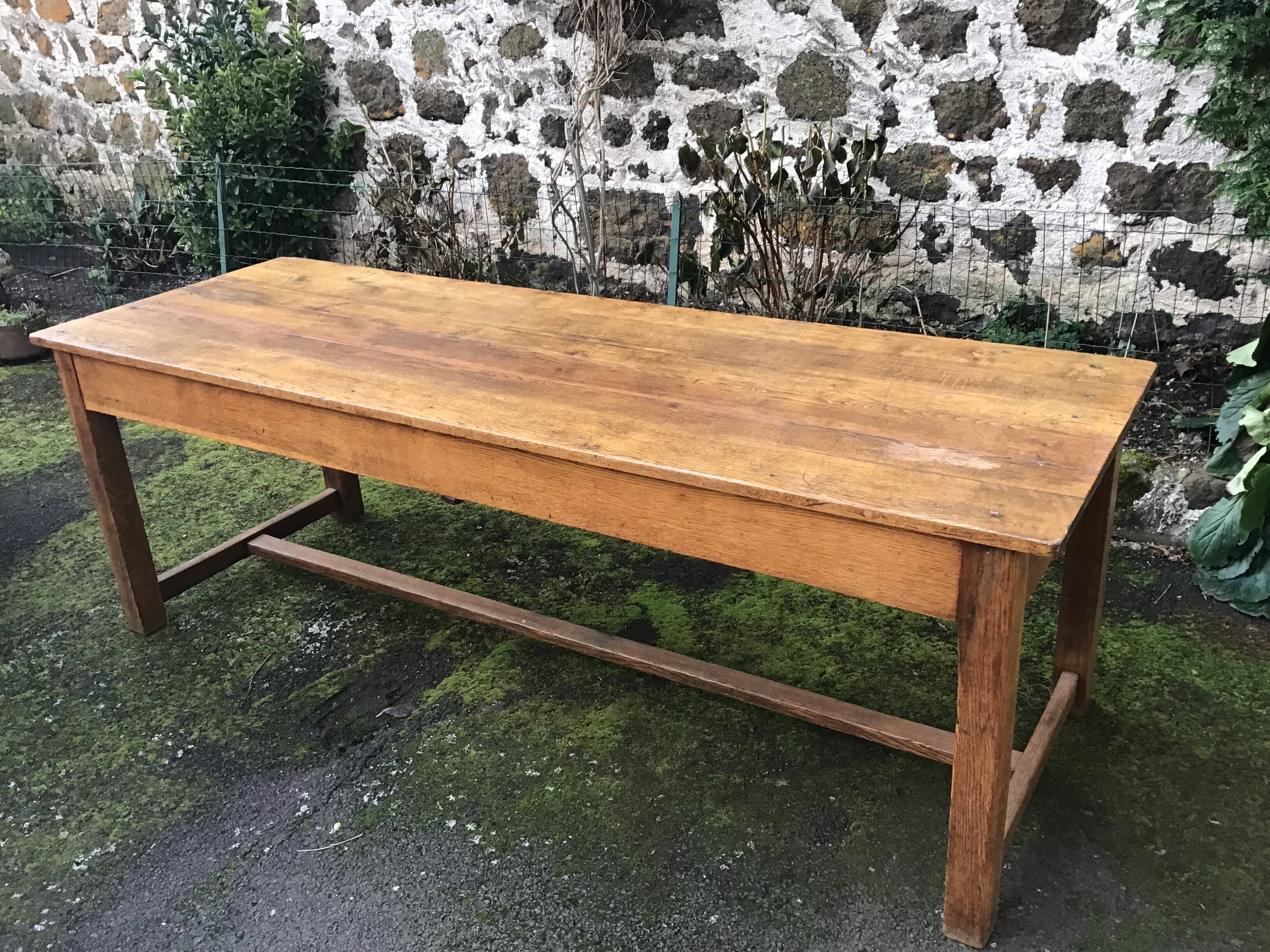 Farmhouse table with 2 solid oak benches