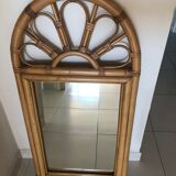 Rattan mirror and vintage bamboo  50x100cm