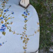 Pair of Louis XV style cabriolet chairs with a patina – floral fabric