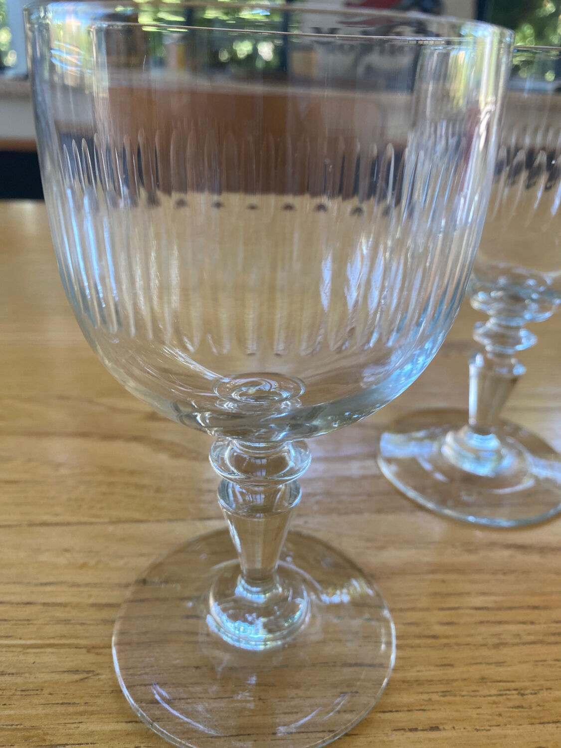 5 blown glass stemware