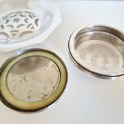 Beurrier ancien  Coquillor-Glace  en métal argenté