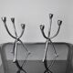 Pair of brutalist candlesticks 3 arms, Denmark, 1970