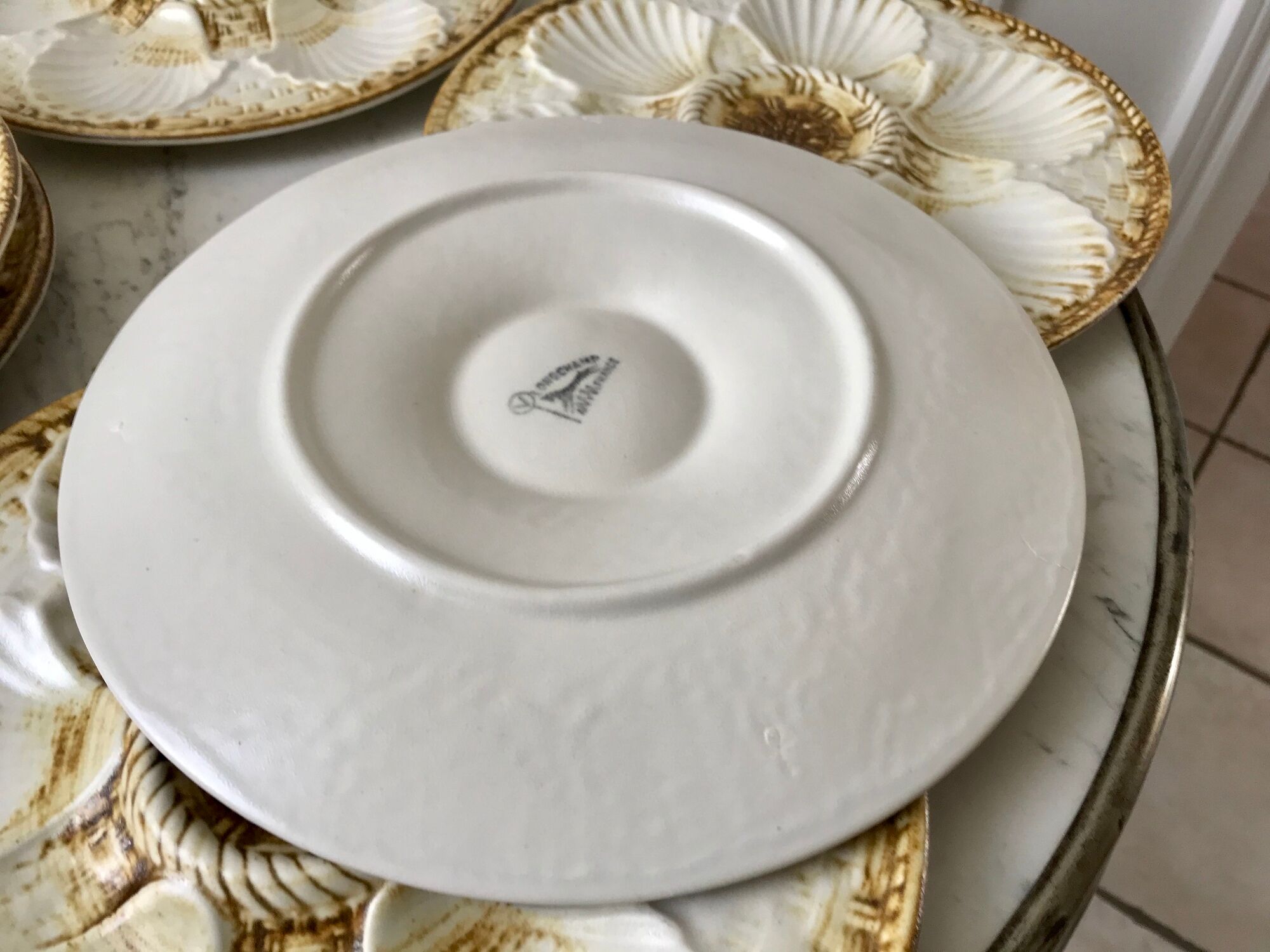 Set of 6 Oyster Plates Longchamp years 50-60