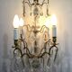 4 light bronze and crystal chandelier