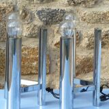 Chromed metal wall lights from Sciolari House in the 60s