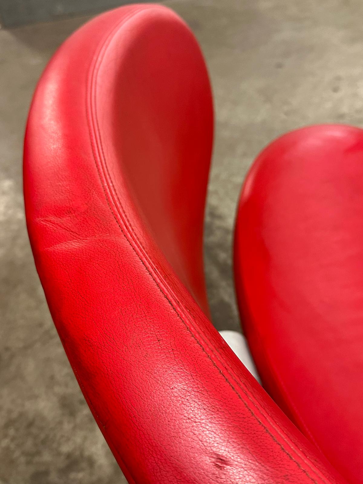 Sunset armchair by Christophe Pillet edited by Capellini in red leather