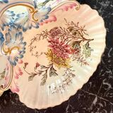 Large beggar's dish in Lunéville earthenware, Chrysanthème model.