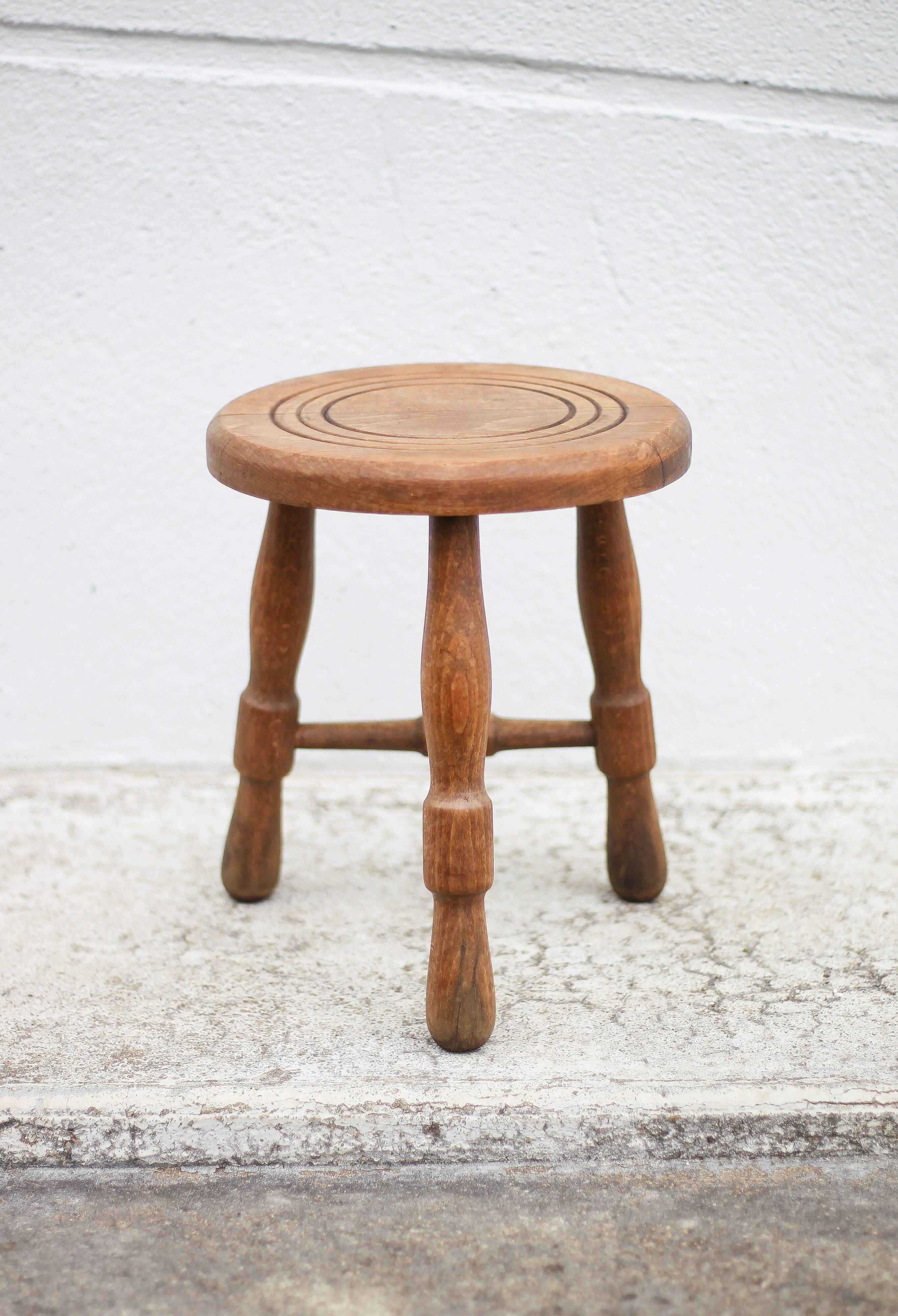 Tabouret vintage, tabouret bois, tabouret d'appoint, porte-plante