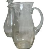 Tableware, faceted crystal carafe and pitcher, 20th century