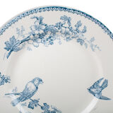 Round plate service "Chickadee" Longwy, around 1900. Made in France