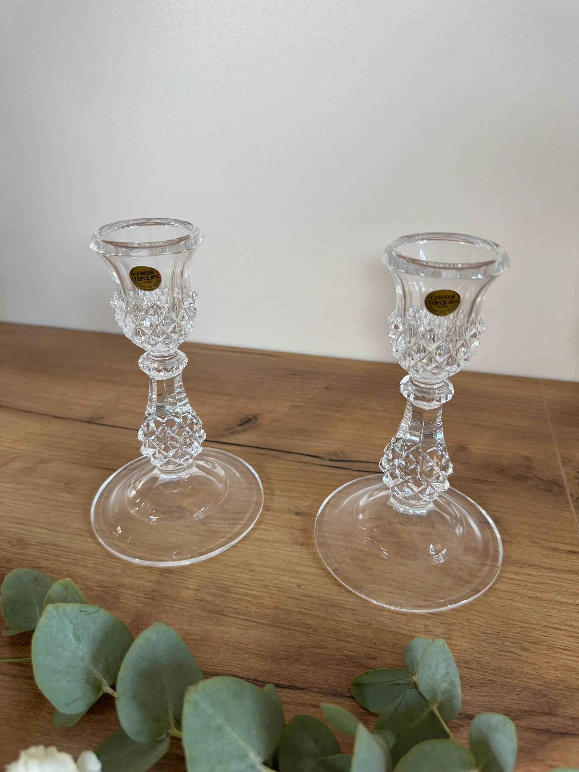 Lot of crystal candle holders