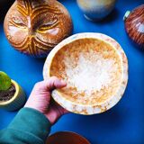 Tripod cup by the potters of Accolay, France, 1950s