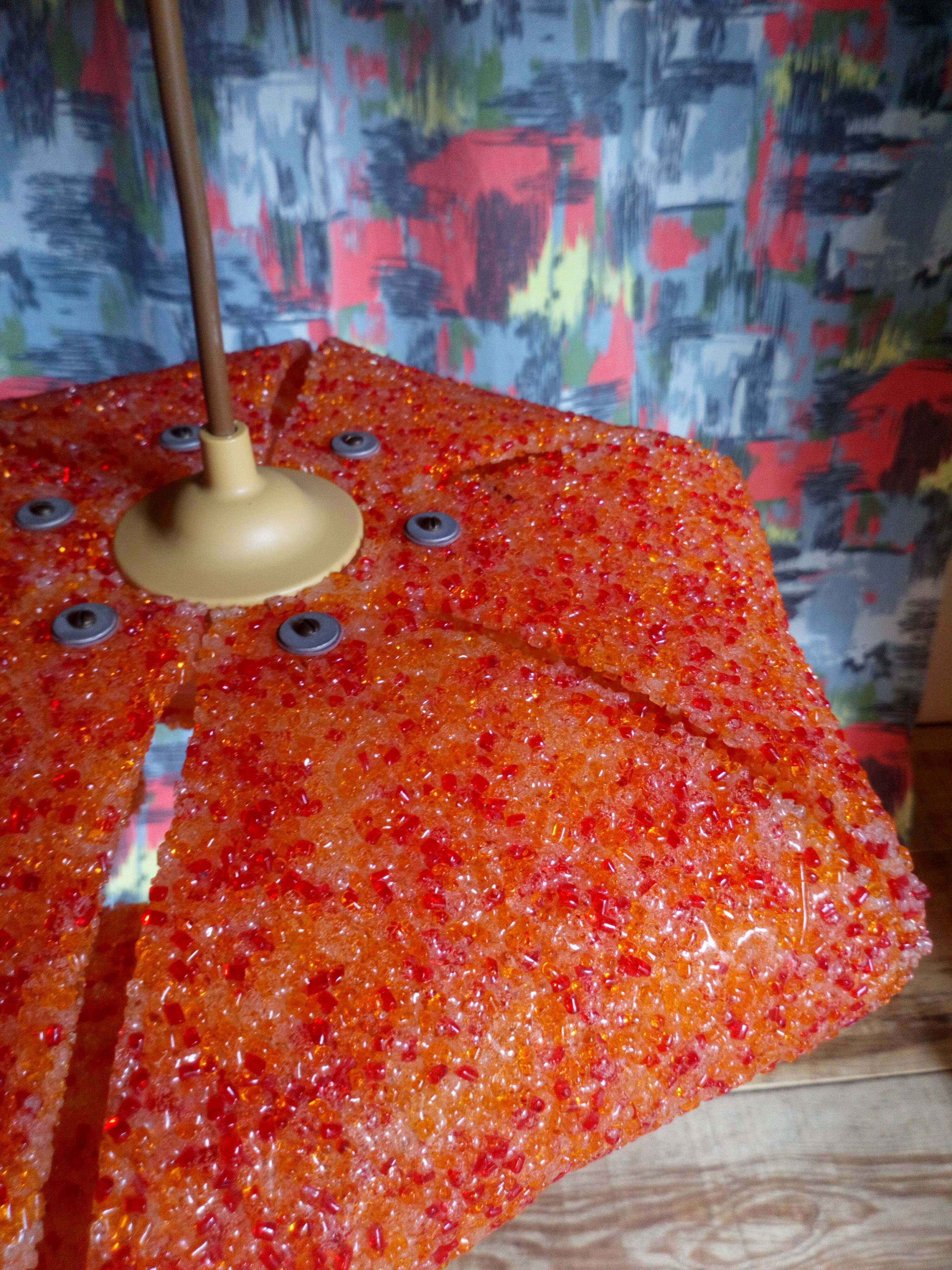 Vintage orange perspex hanging lamp