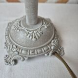 Patinated taupe bedside lamp