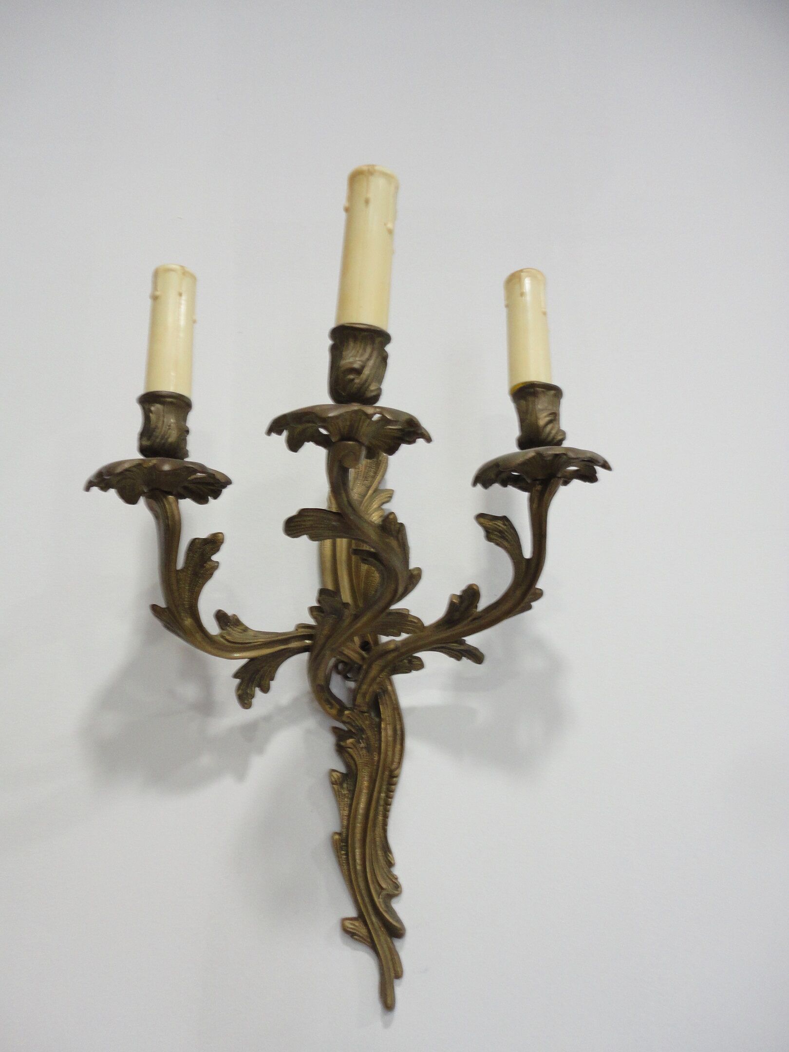 Pair of brass wall lights