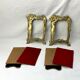 Pair of brass frames with Art Nouveau style woman